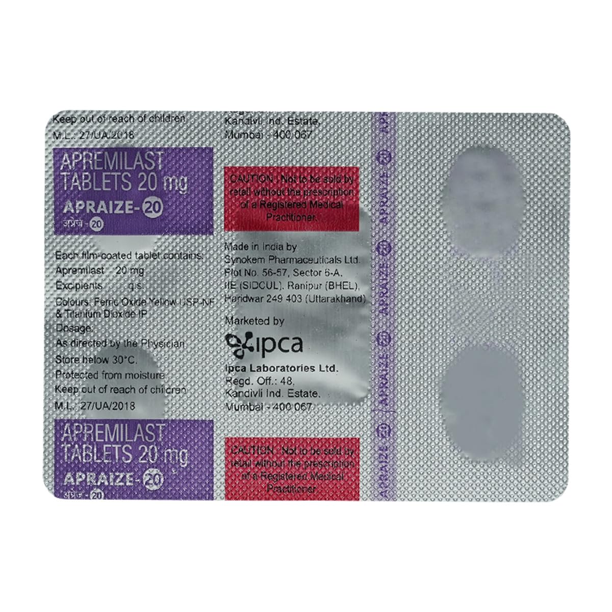 Apraize-20 - Strip of 4 Tablets