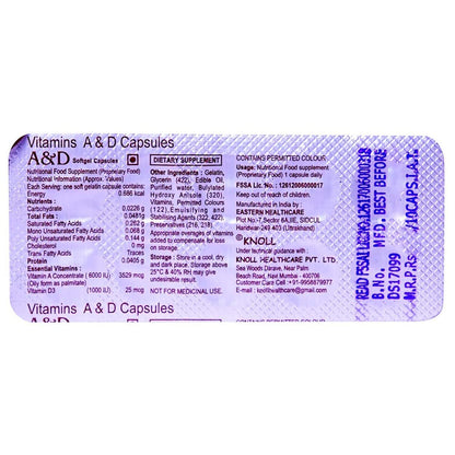 A & D - Strip of 10 Capsules