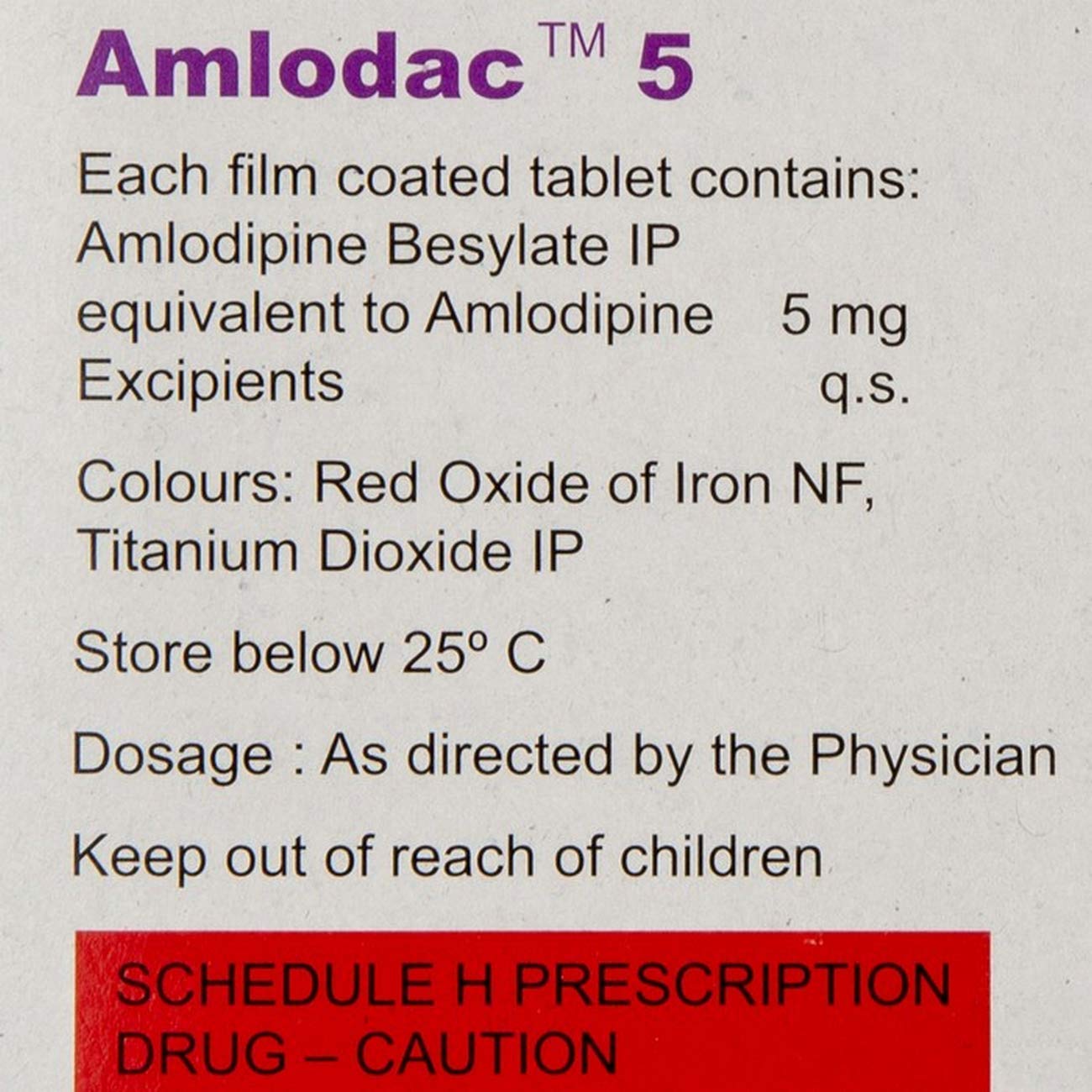 Amlodac 5 - Strip of 30 Tablets