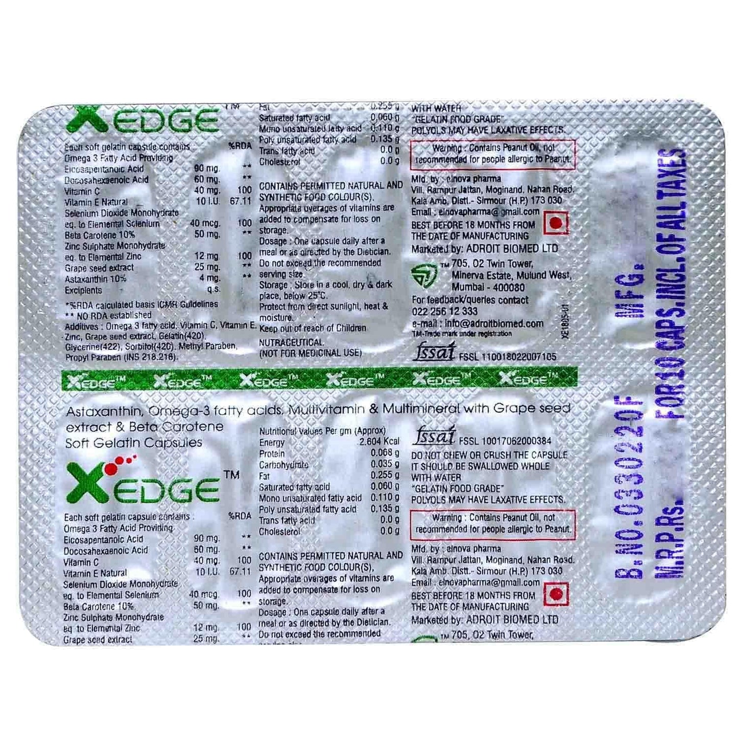 Xedge - Strip of 10 Capsules