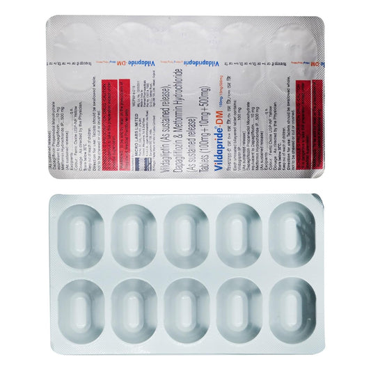 Vildapride-DM 100/10/500 - Strip of 10 Tablets