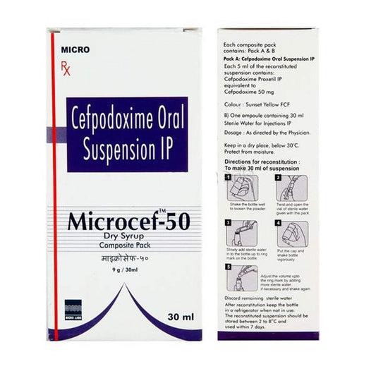 Microcef 50mg - Bottle of 30ml Dry Suspension