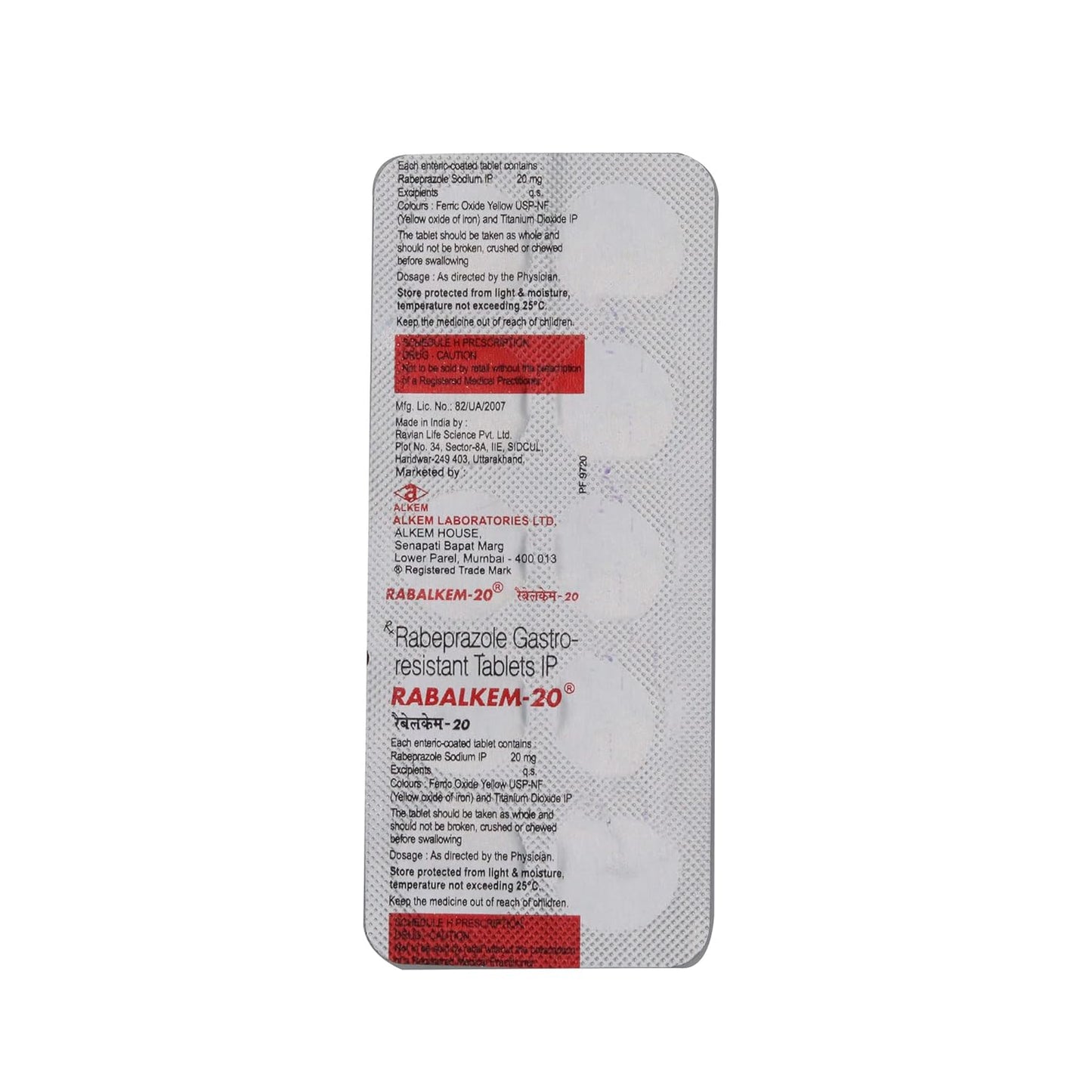 RABALKEM 20MG - Strip of 10 Tablets