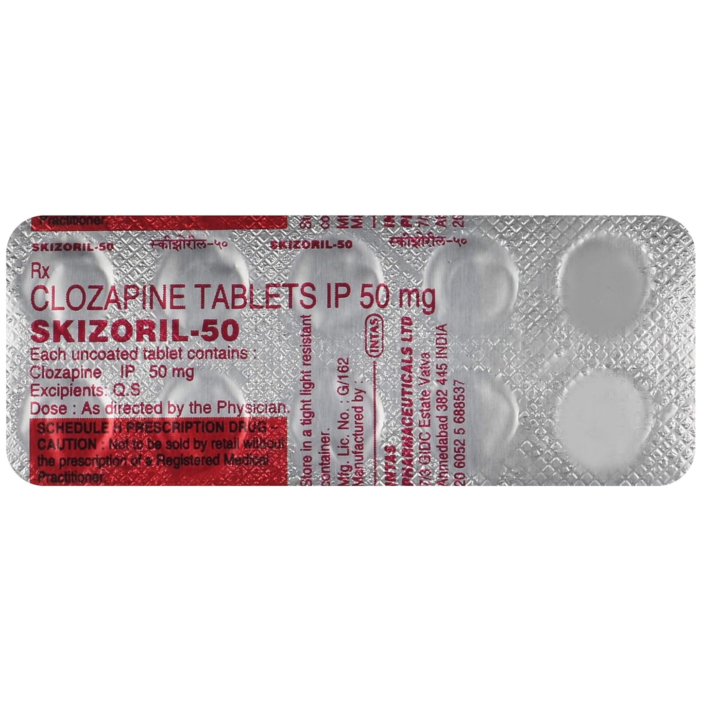 Skizoril 50 - Strip of 10 Tablets