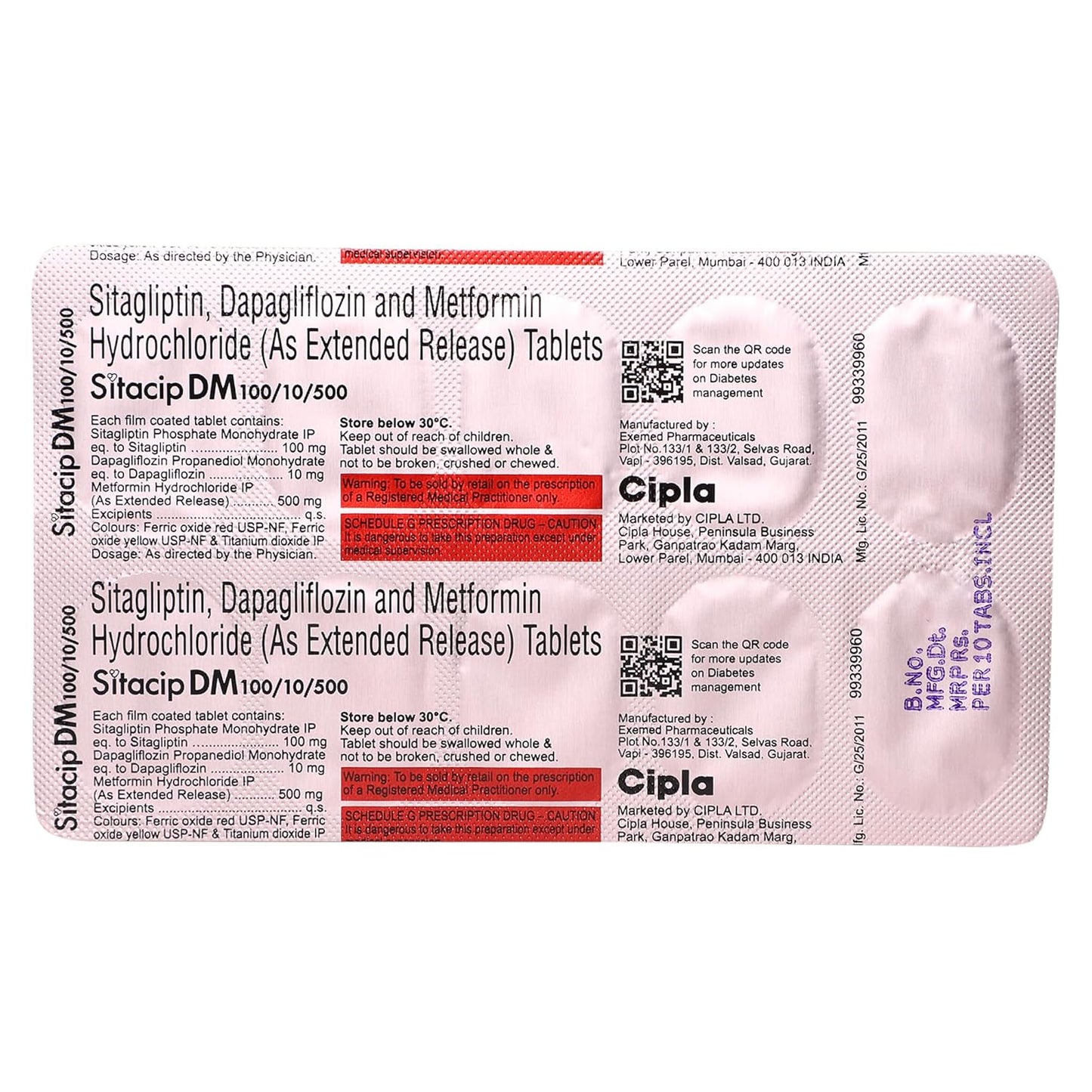 Sitacip DM - Strip of 10 Tablets