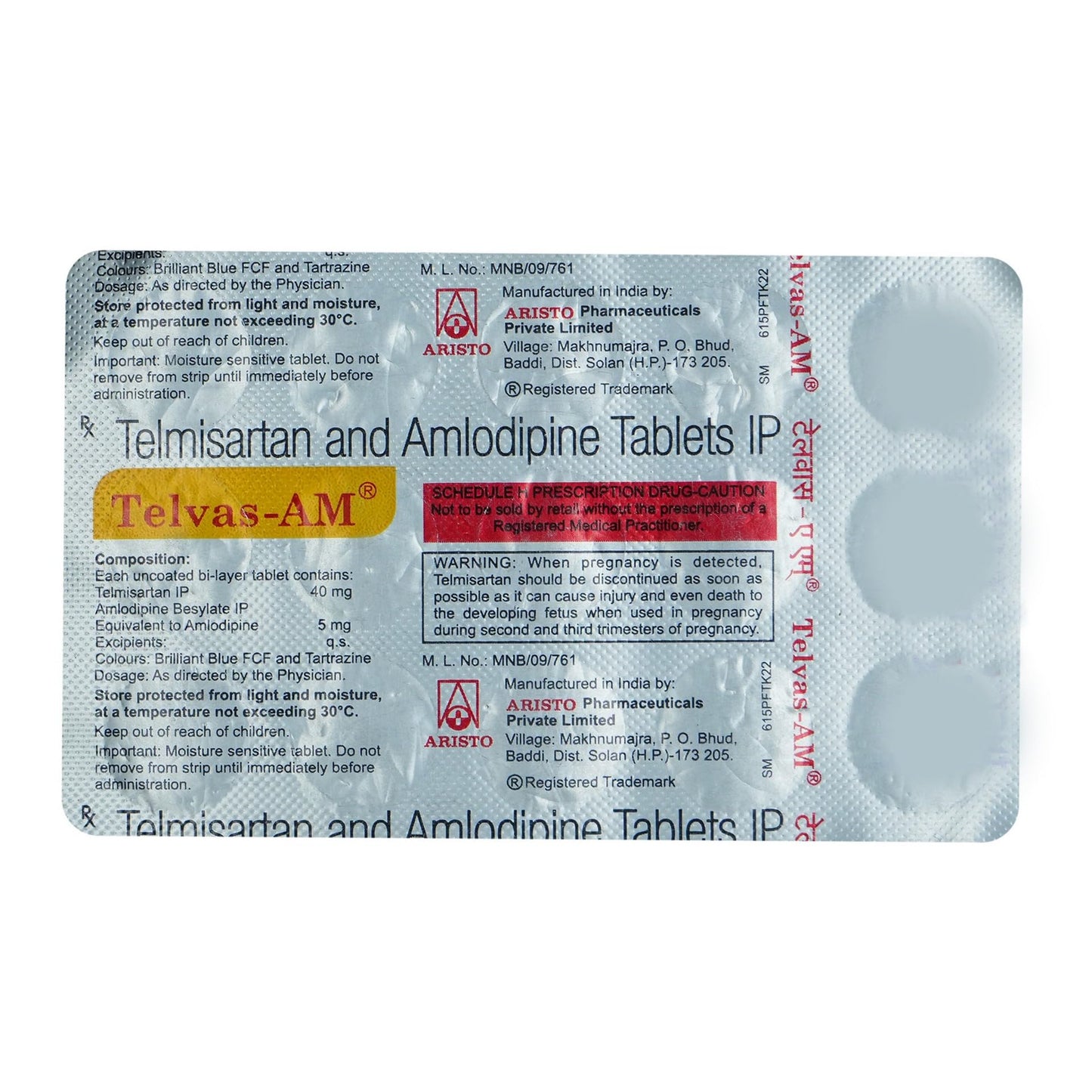 Telvas-AM - Strip of 15 Tablets