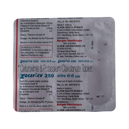 Zocef CV 250mg - Strip of 6 Tablets