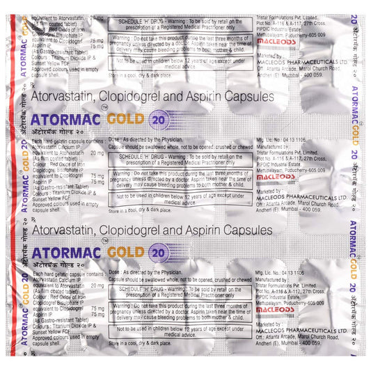 Atormac Gold 20 - Strip of 15 Capsules