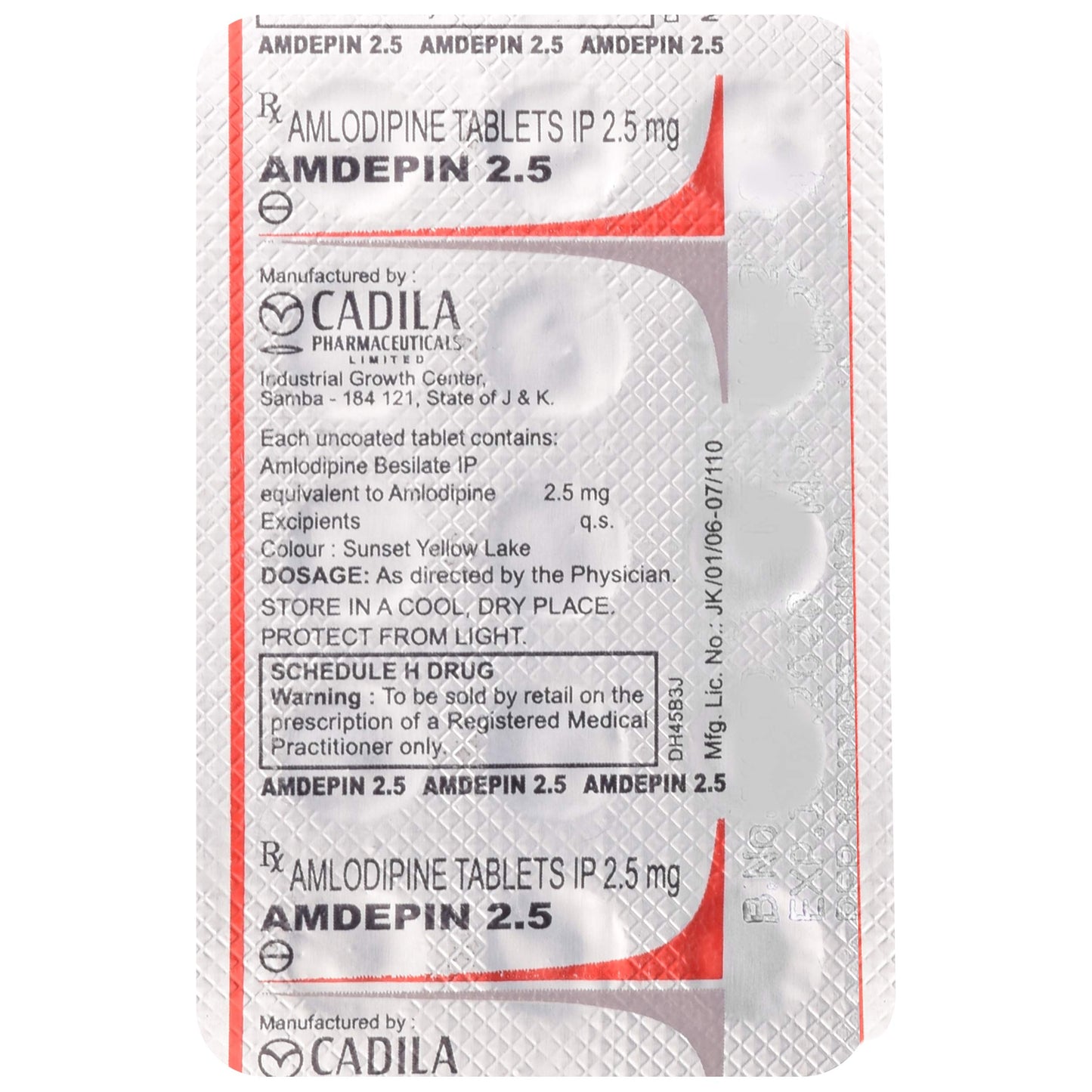 Amdepin 2.5 - Strip of 15 Tablets