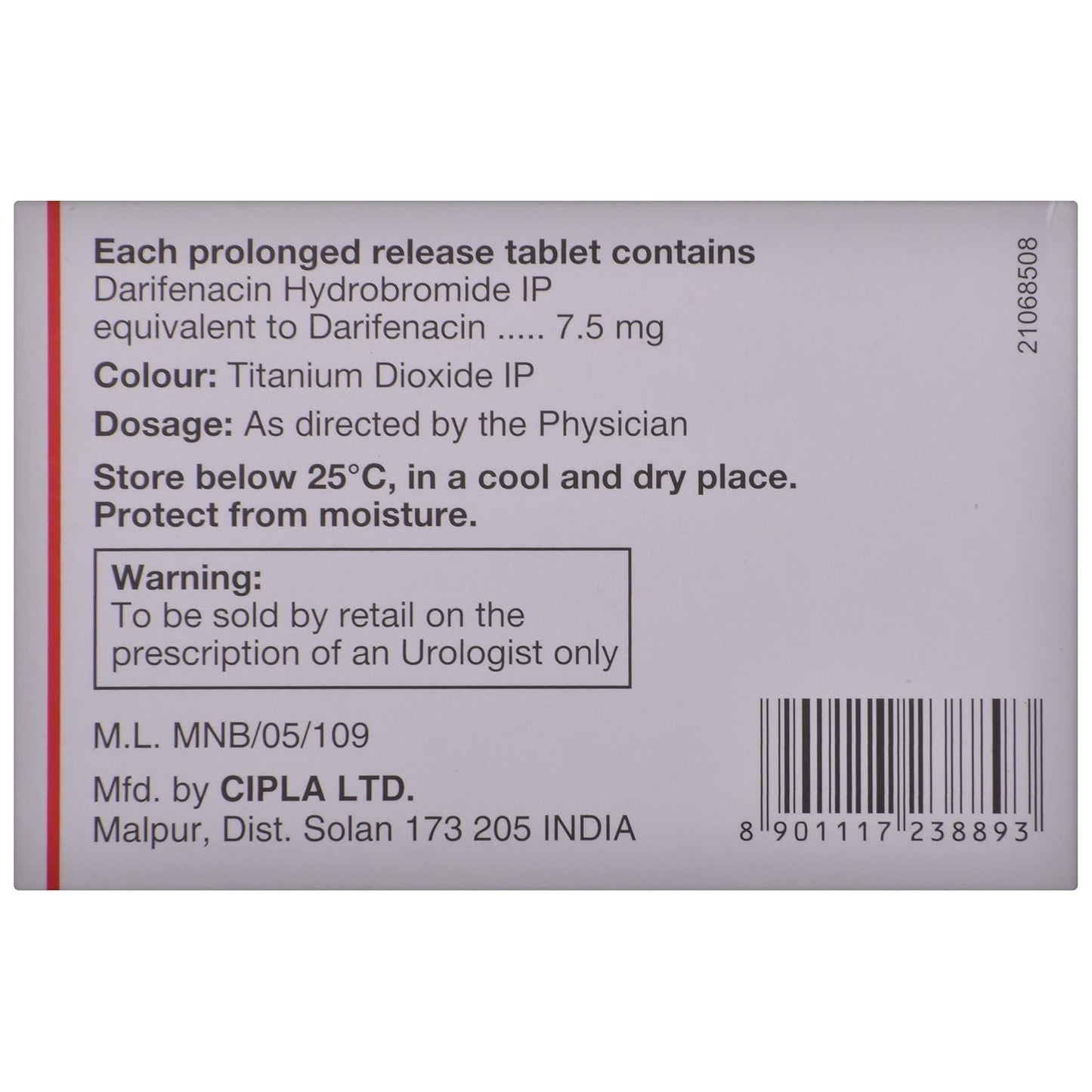 Vesigard 7.5 - Strip of 10 Tablets