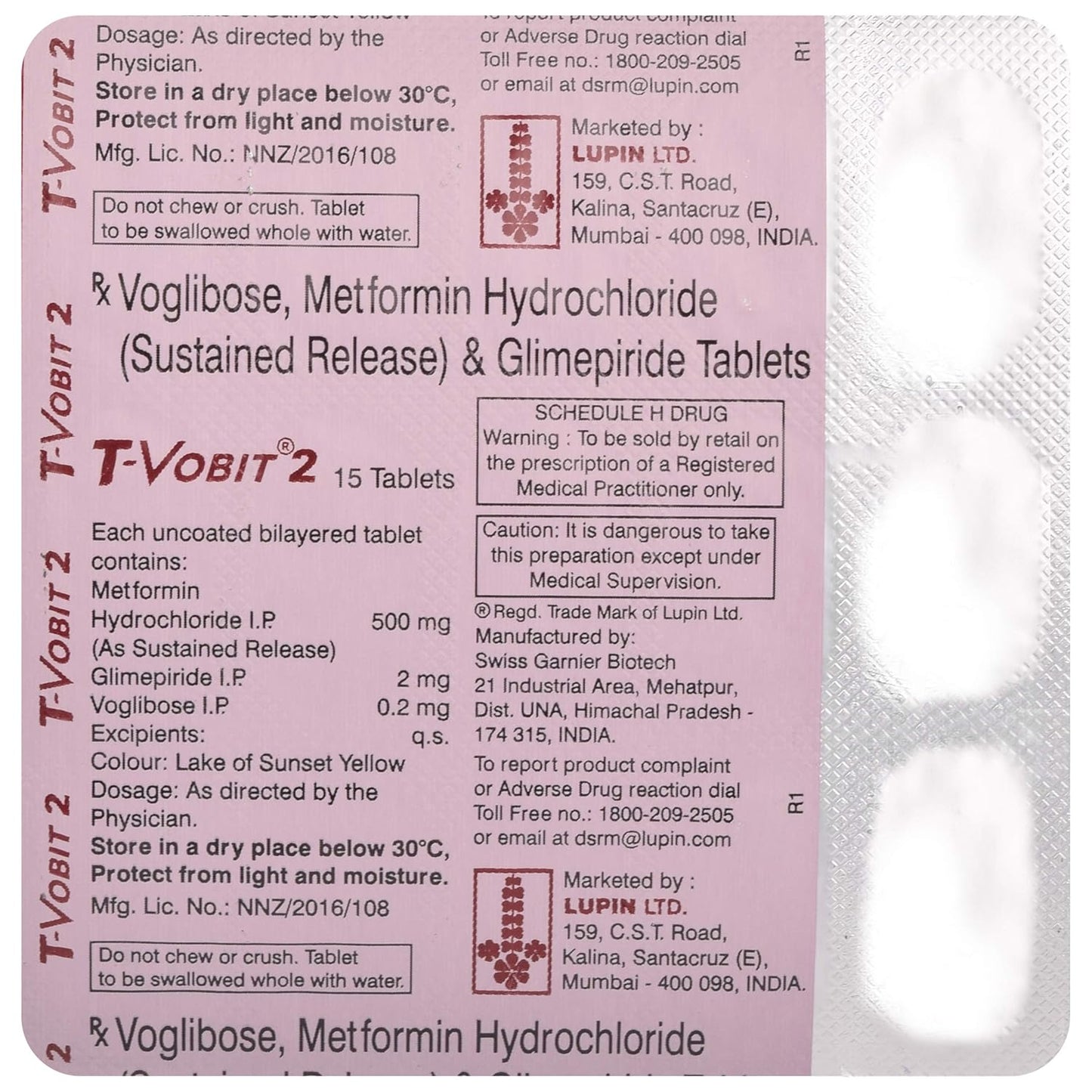 T-Vobit 2 - Strip of 15 Tablets