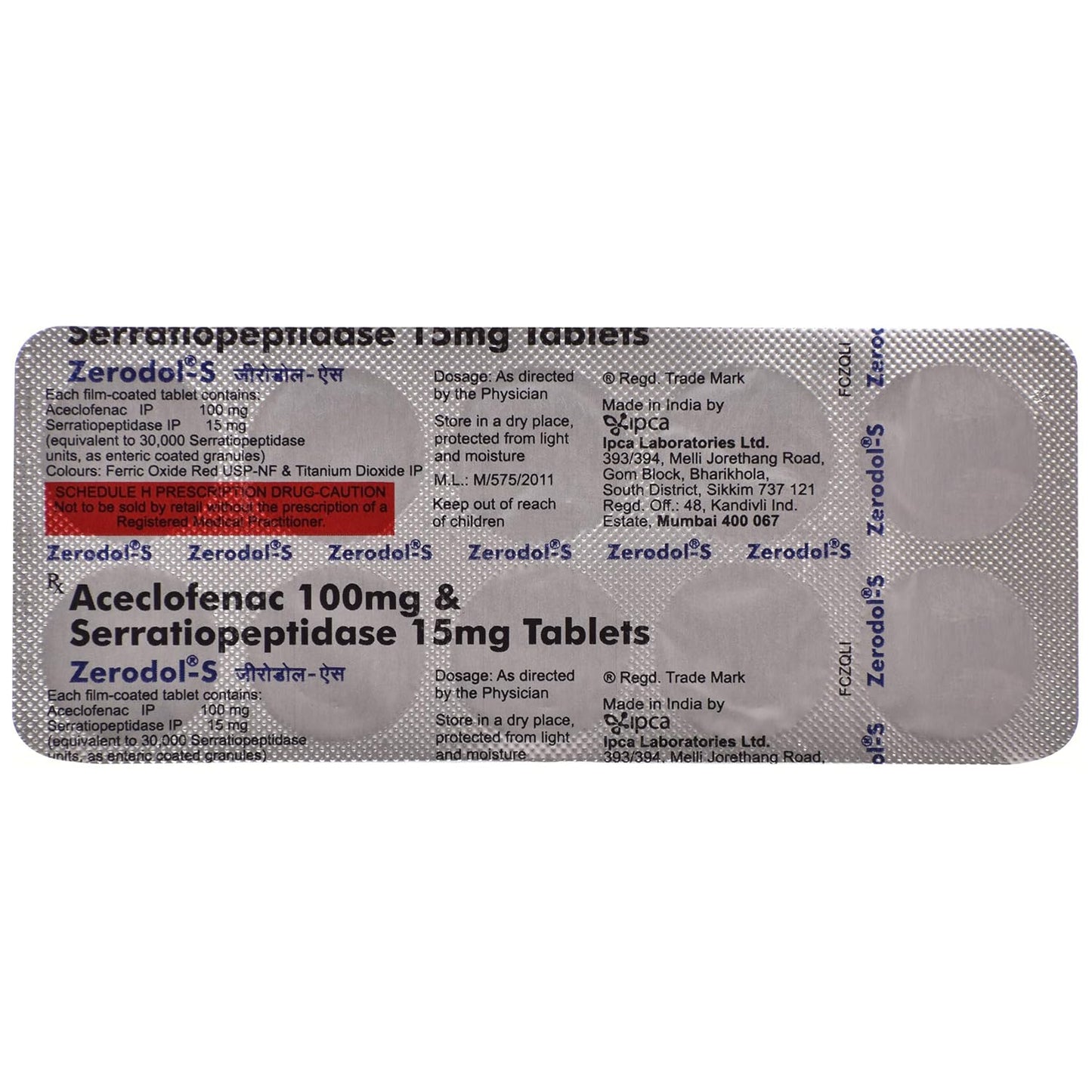 Zerodol S - Strip of 10 Tablets