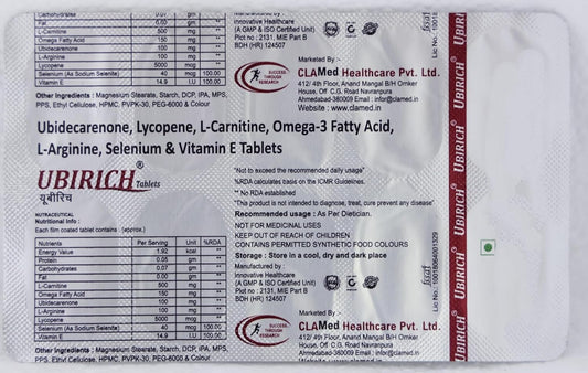 Ubirich - Strip of 10 Tablets