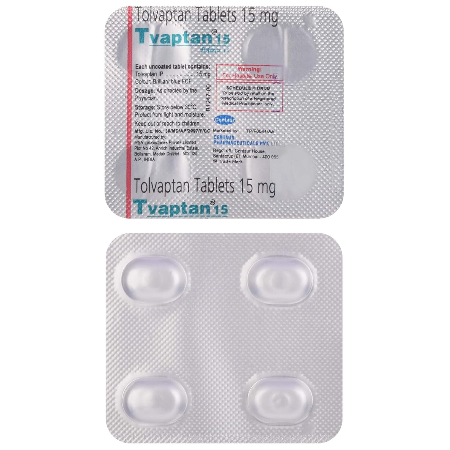 Tvaptan 15 - Strip of 4 Tablets