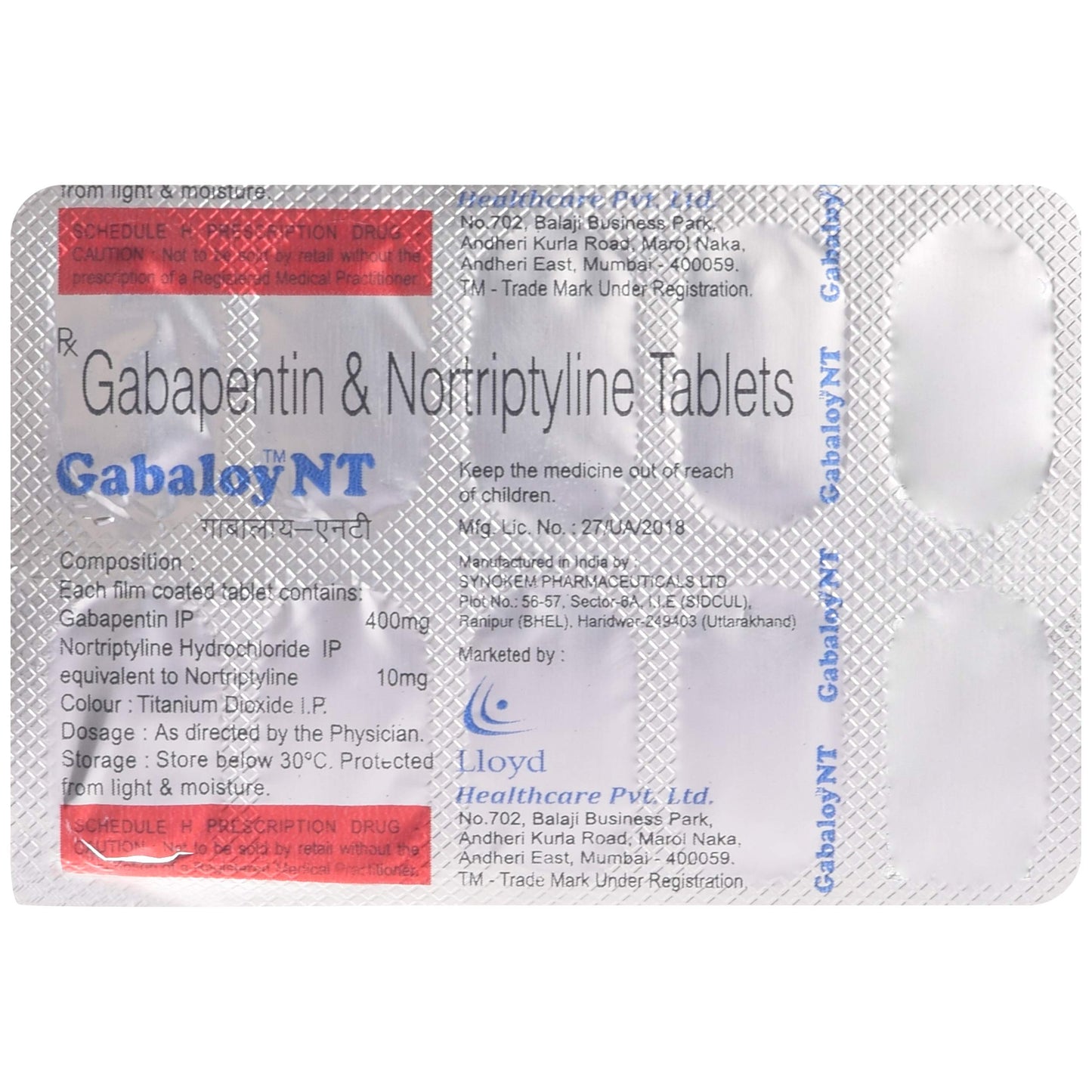 Gabaloy NT - Strip of 10 Tablets