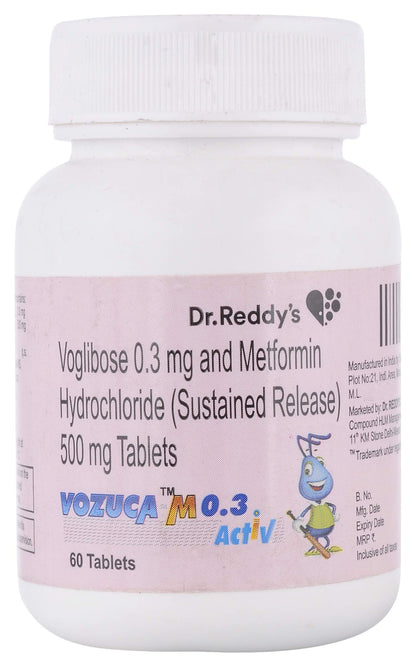 Vozuca M Active 0.3/500mg - Bottle of 60 Tablets