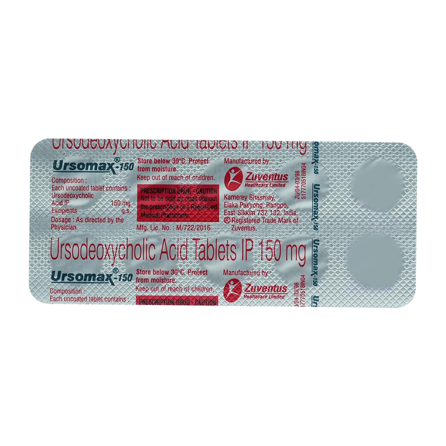 Ursomax 150MG - Strip of 10 Tablets