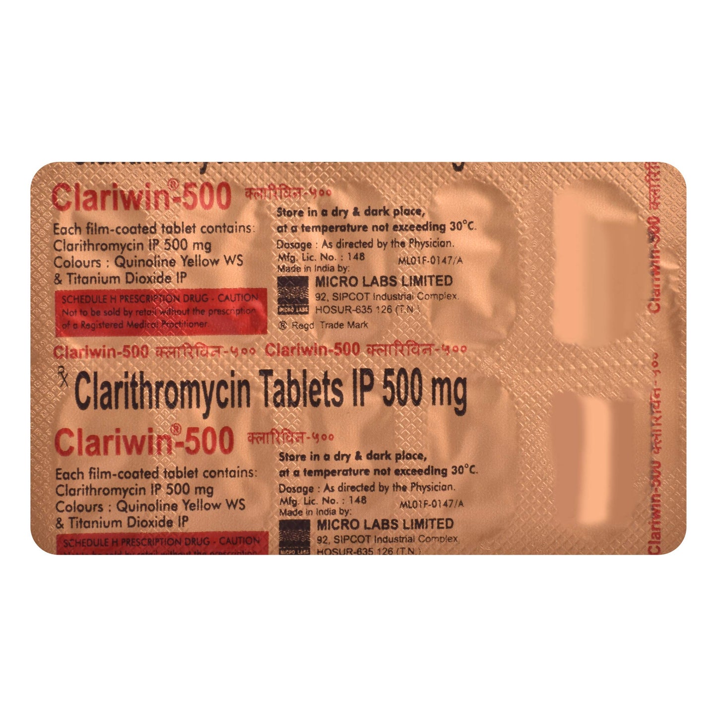 Clariwin 500 - Strip of 10 Tablets