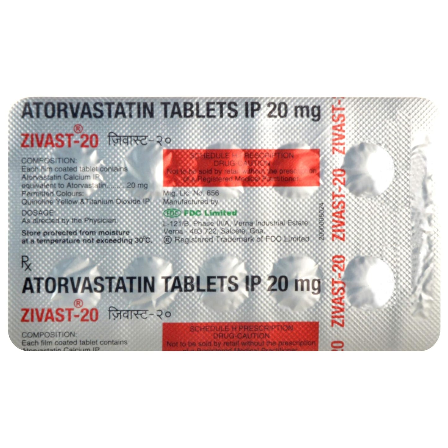 Zivast 20 - Strip of 10 Tablets