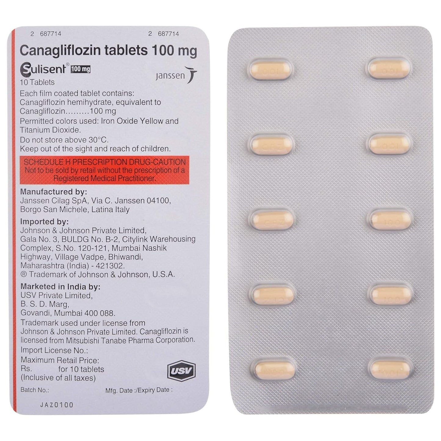 Sulisent 100mg - Strip of 10 Tablets