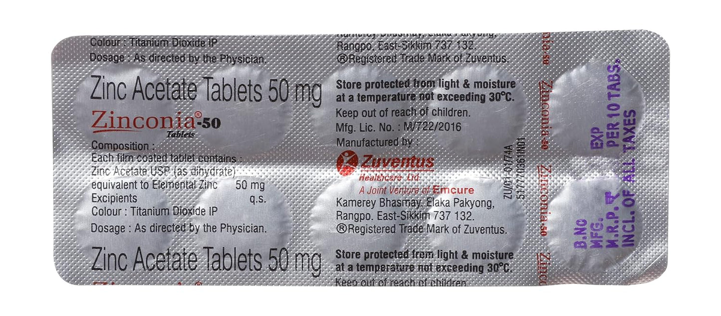 Zinconia 50mg Tablet 10'S