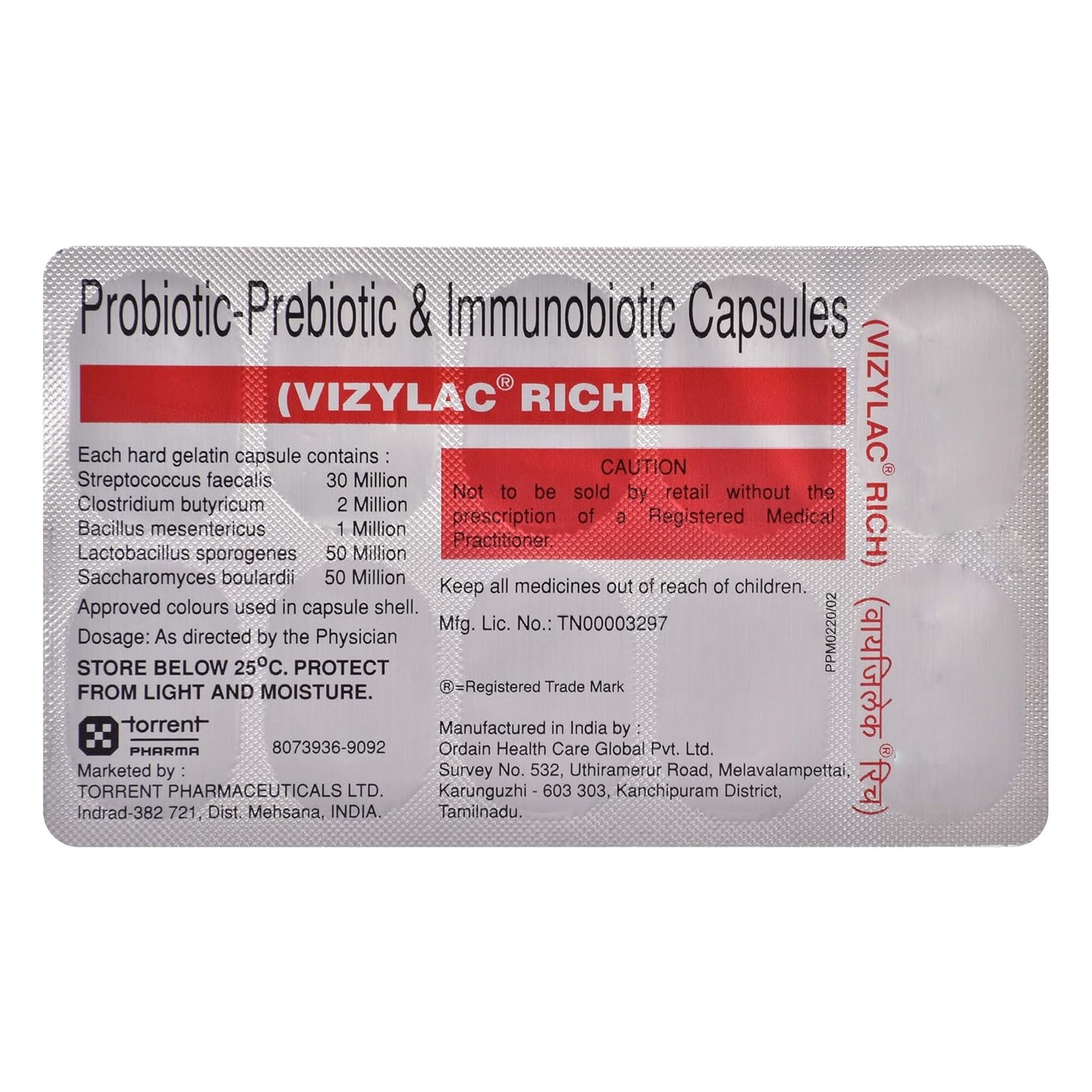 Vizylac Rich - Strip of 10 Capsules