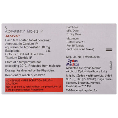 Atorva 10 - Strip of 15 Tablets