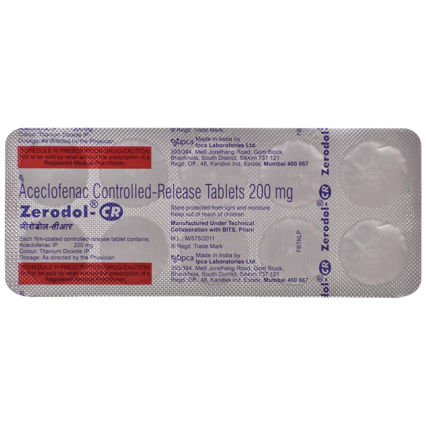 Zerodol CR - Strip of 10 Tablets