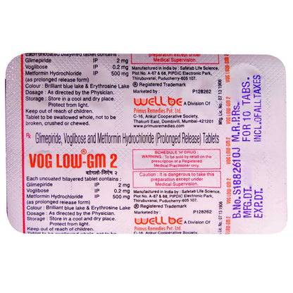 Voglow-gm 2 - Strip of 10 Tablets