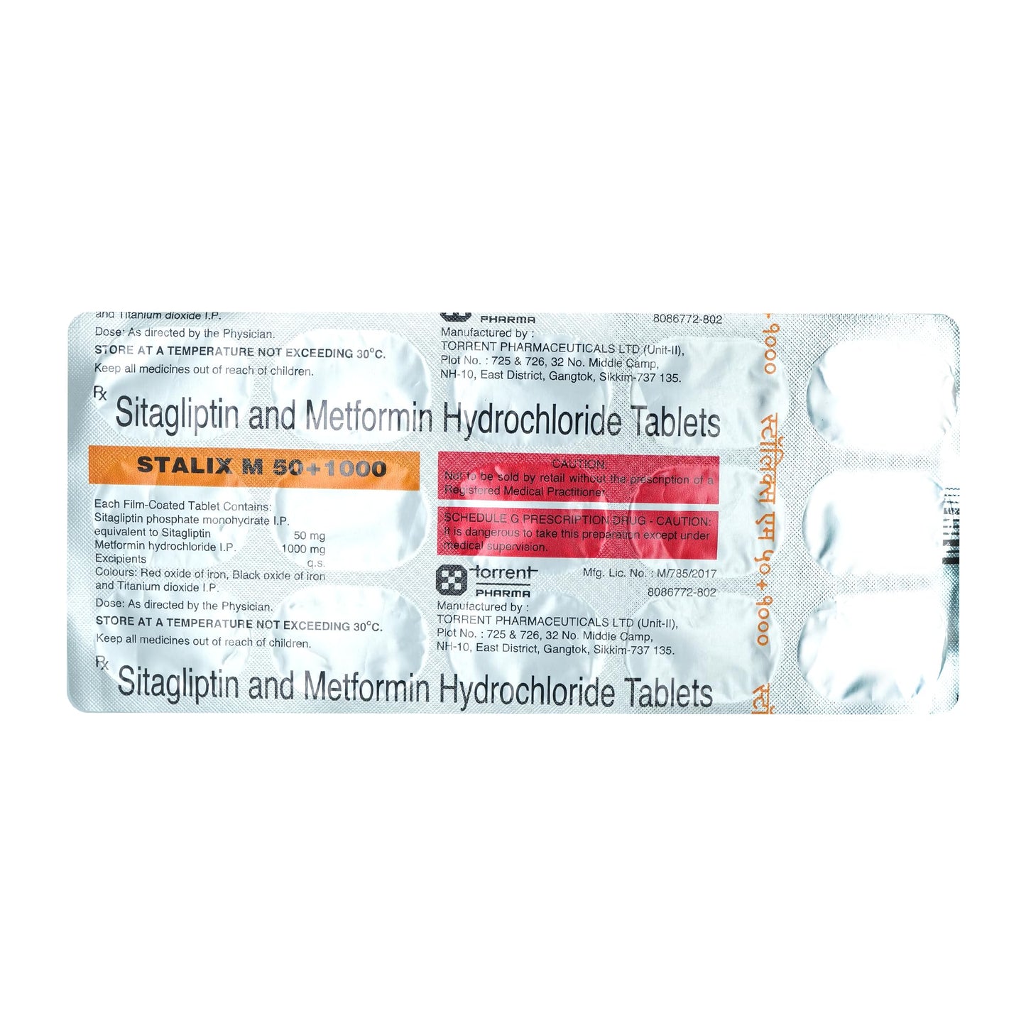 Stalix M 50/1000 mg - Strip of 15 Tablets