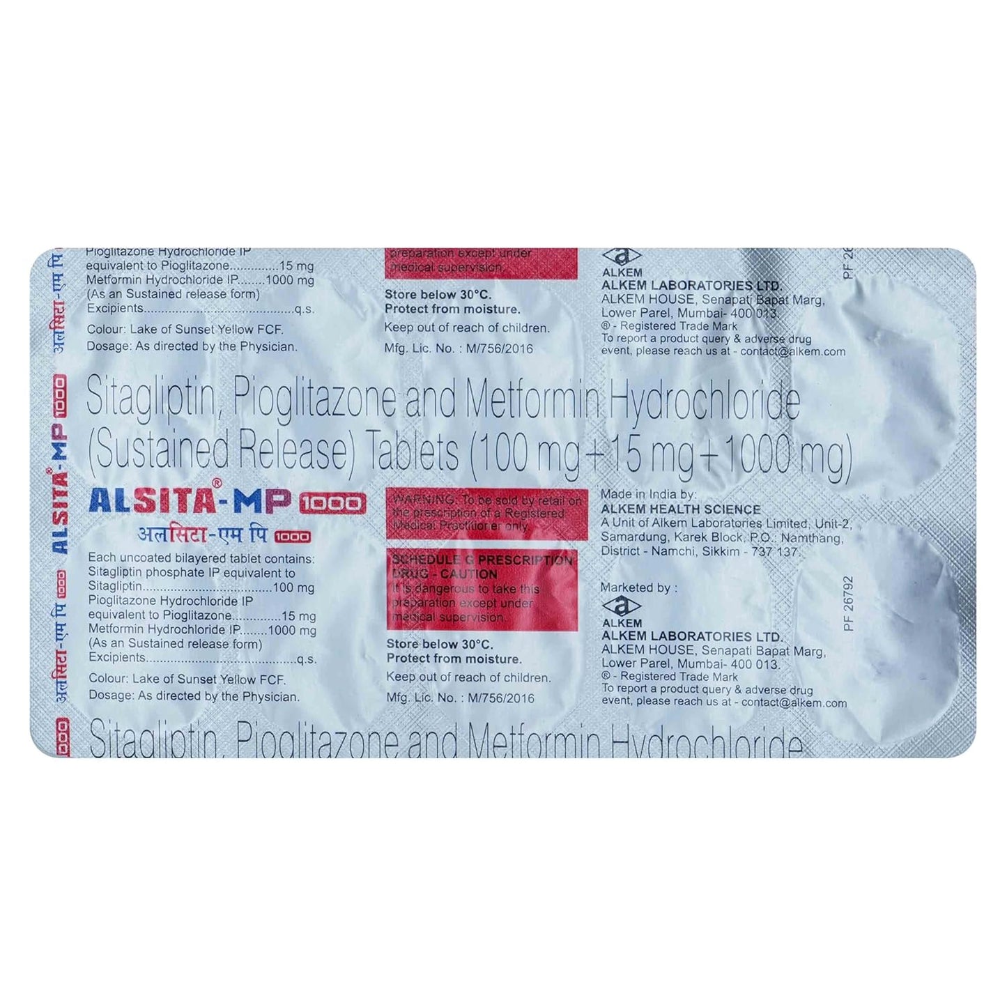 Alsita MP 1000 - Strip of 10 Tablets