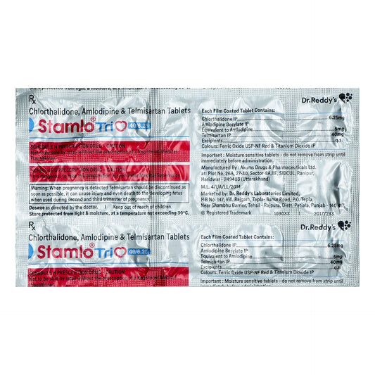 Stamlo Trio 40/6.25 mg - Strip of 15 Tablets