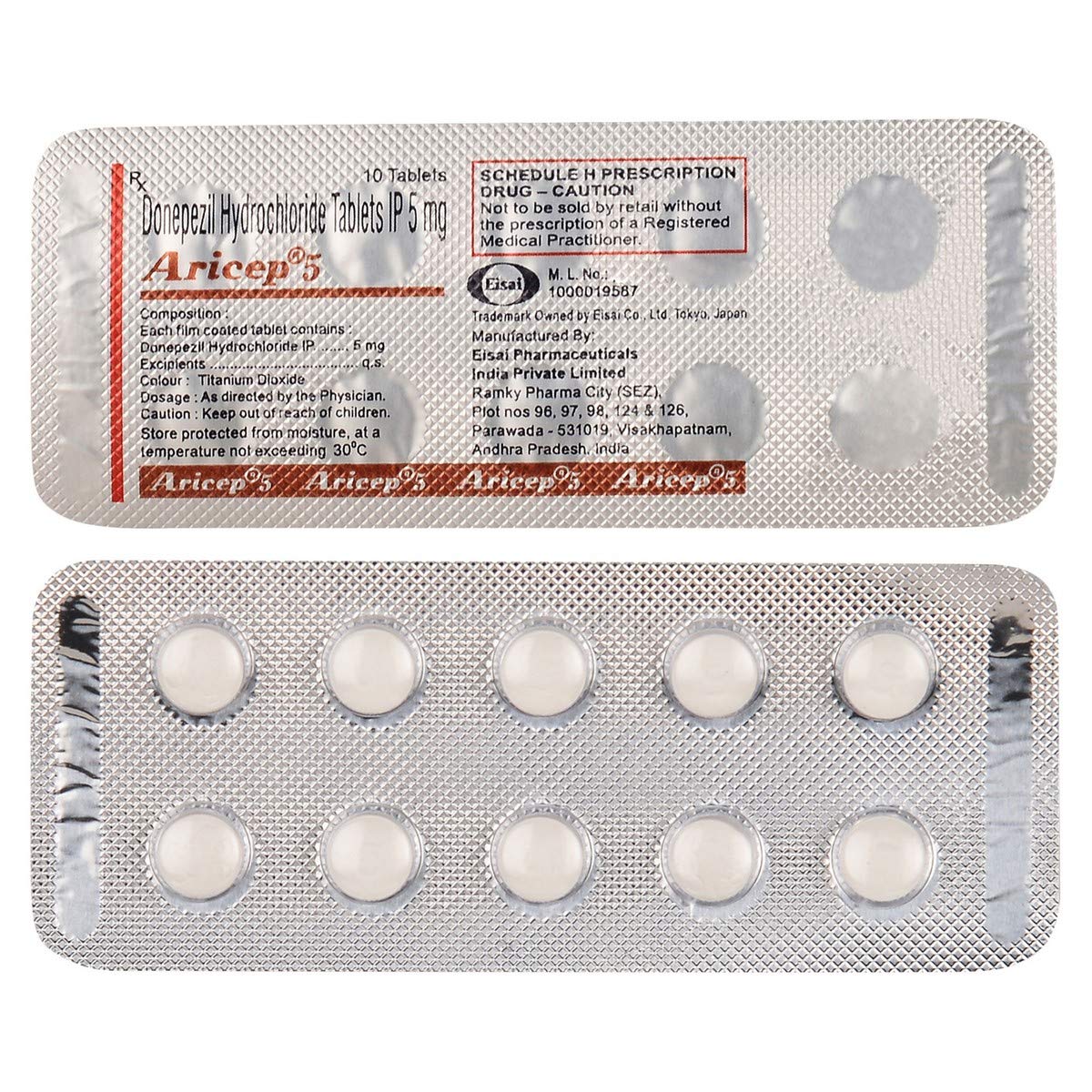 Aricep 5 - Strip of 10 Tablets