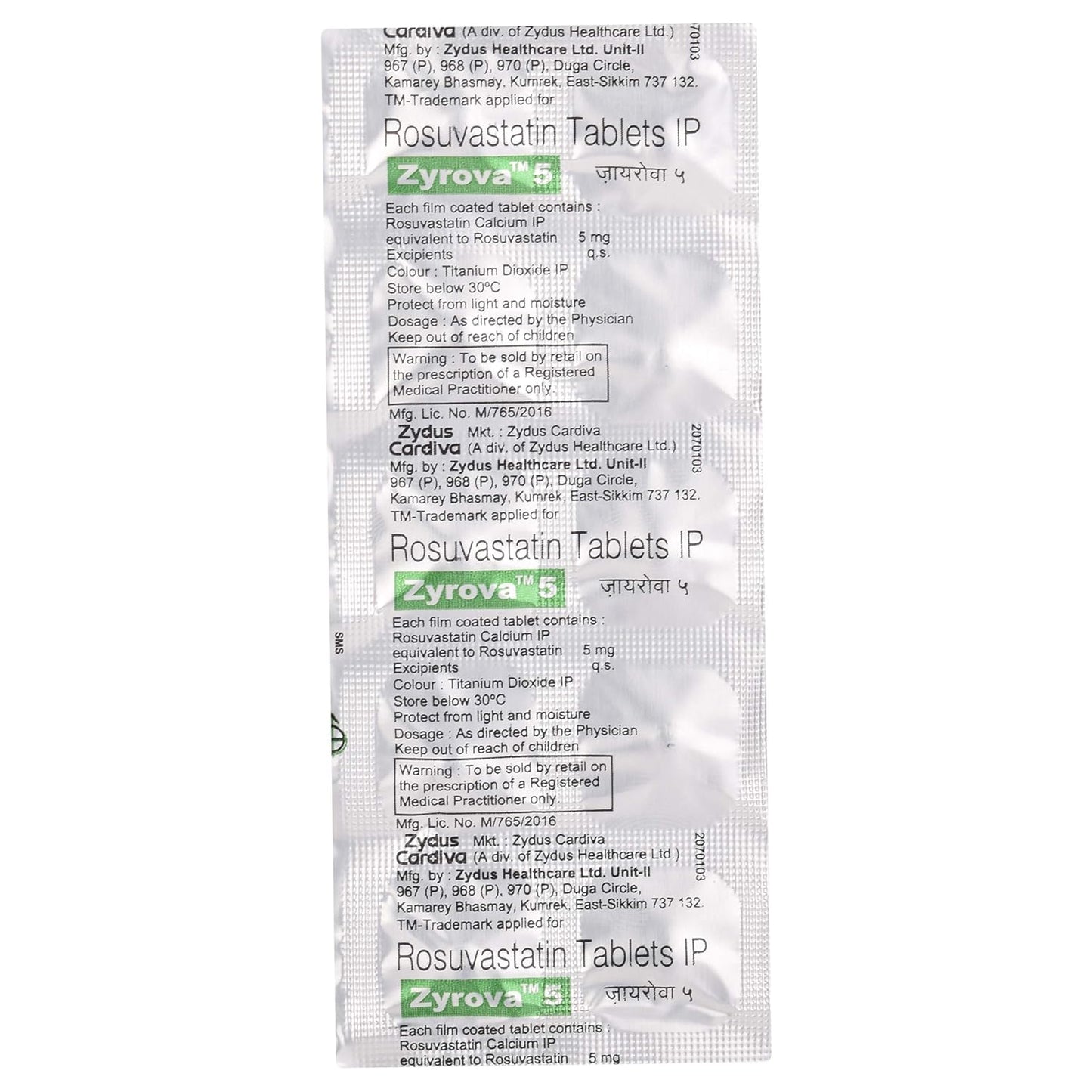 Zyrova 5 - Strip of 10 Tablets