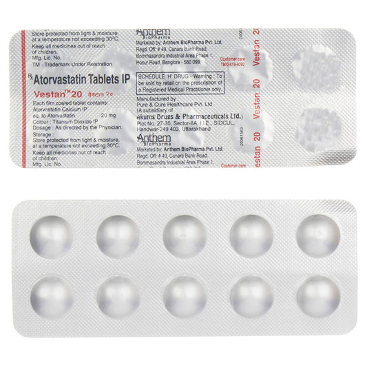 Vestan 20 - Strip of 10 Tablets