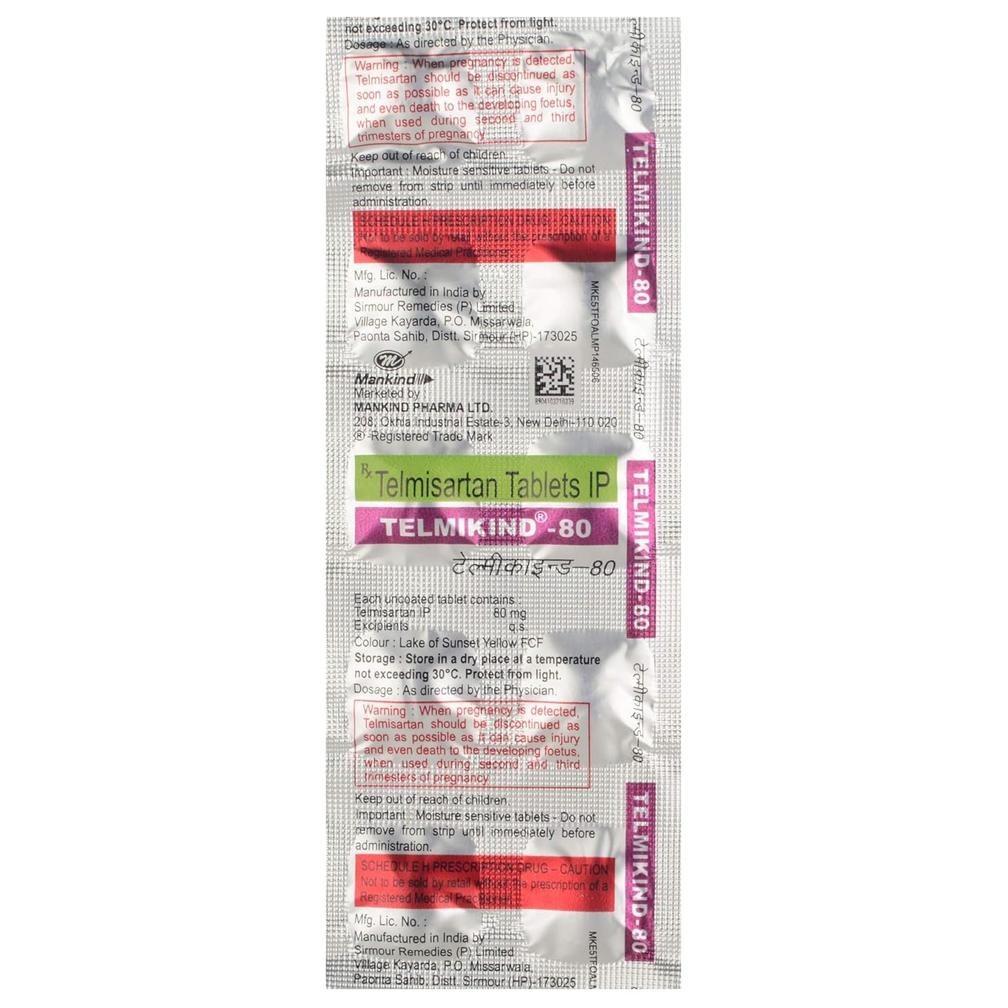 Telmikind 80 - Strip of 10 Tablets