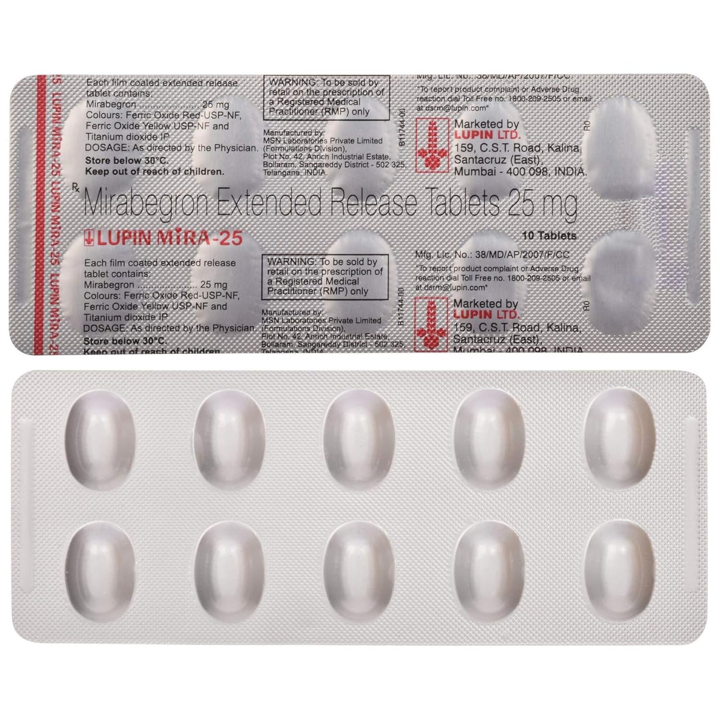 Lupin Mira-25 - Strip of 10 Tablets