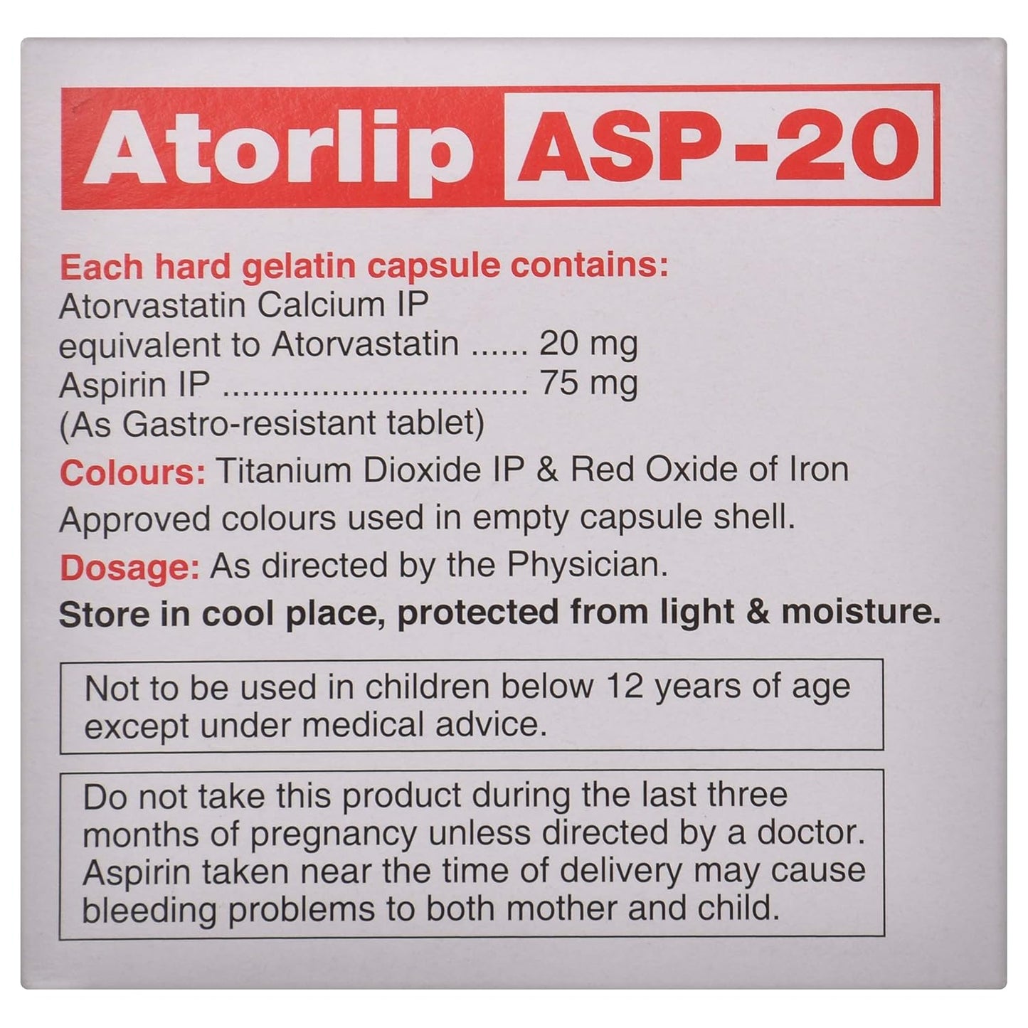 Atorlip ASP-20 - Strip of 10 Capsules