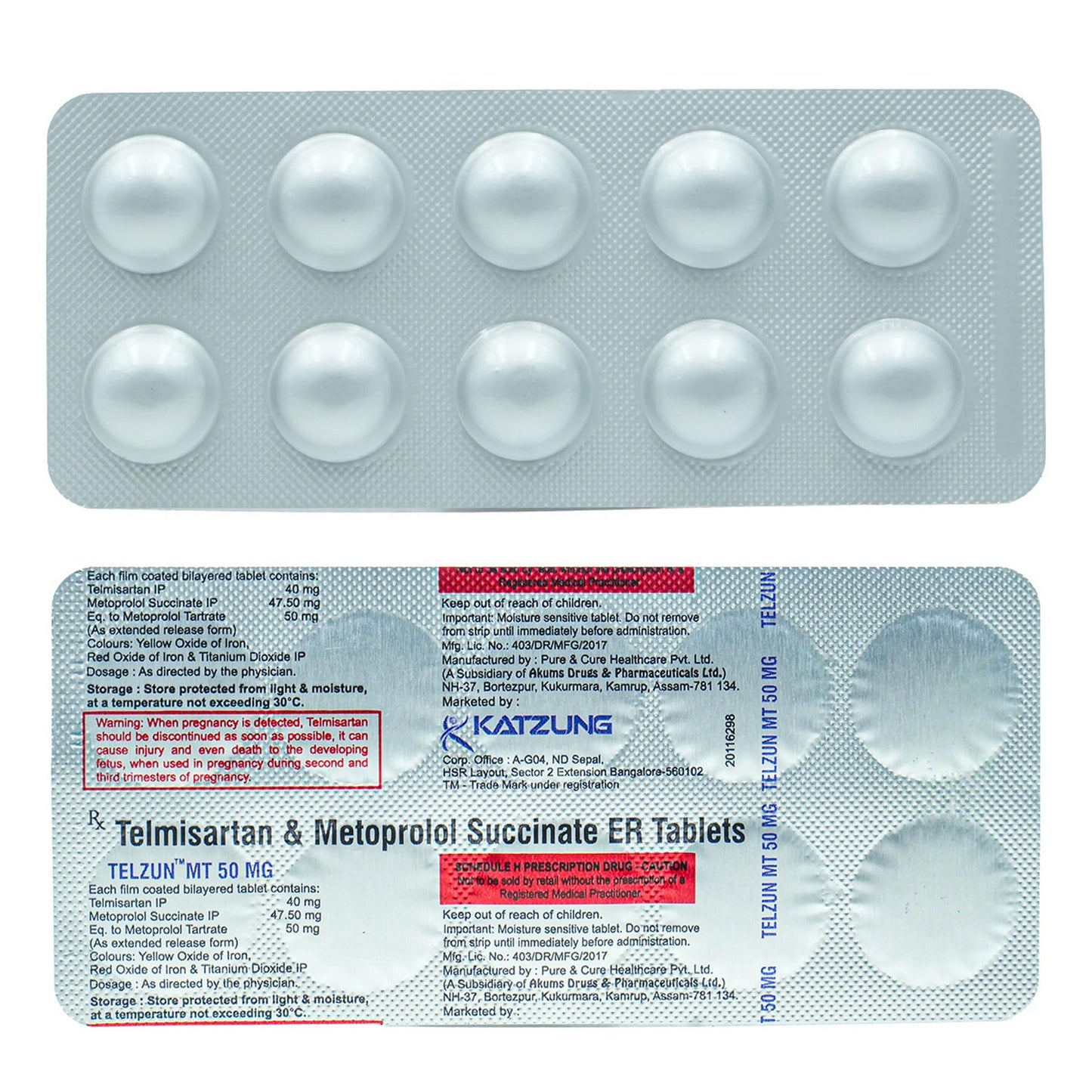 Telzun MT 50 mg - Strip of 10 Tablets