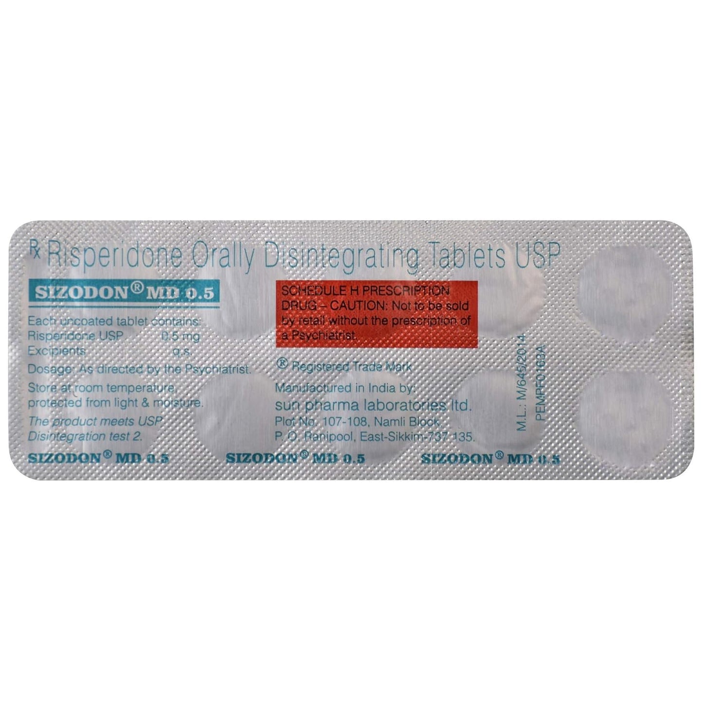 Sizodon MD 0.5 - Strip of 10 Tablets