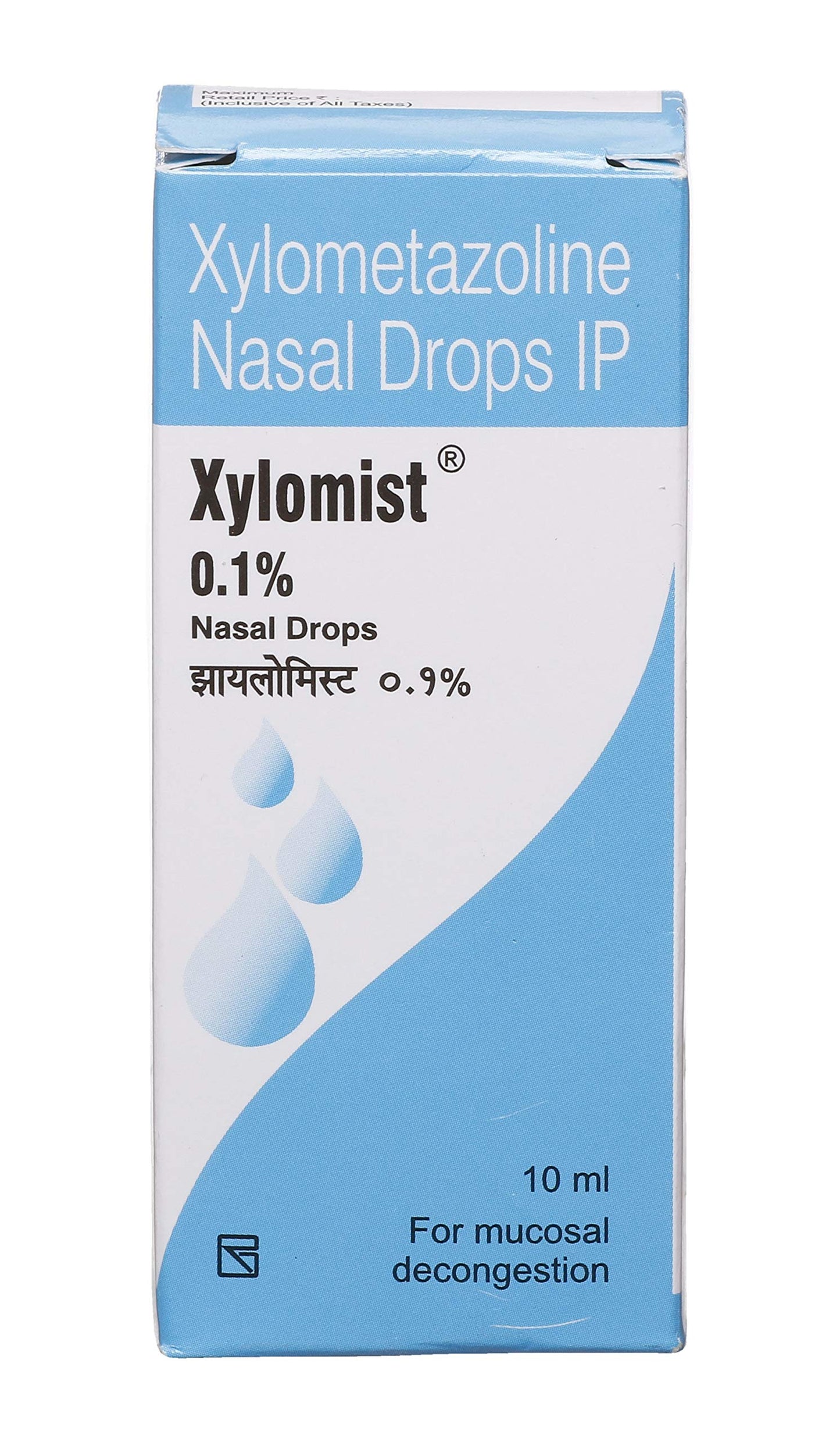 Xylomist 0.1% - Bottel of 10 ml Nasal Drops