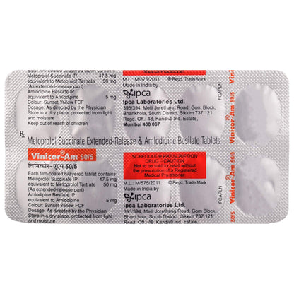 Vinicor AM 50/5 - Strip of 10 Tablets