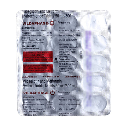 VILDAPHAGE-M 50/500MG - Strip of 15 Tablets