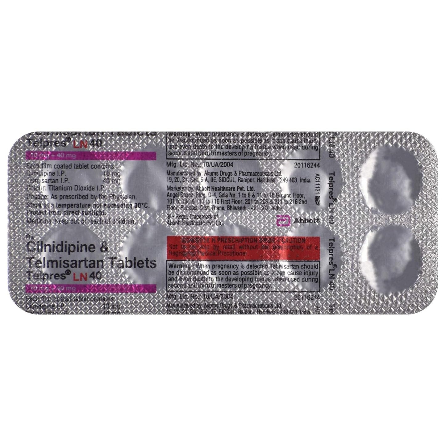 Telpres LN 40 - Strip of 10 Tablets