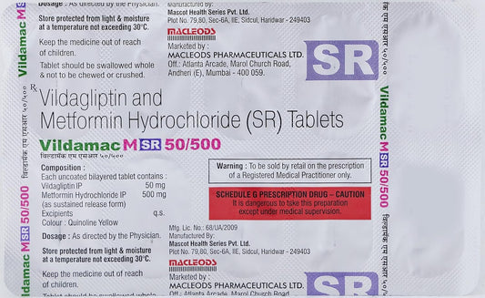 Vildamac M SR 50/500MG - Strip of 10 Tablets