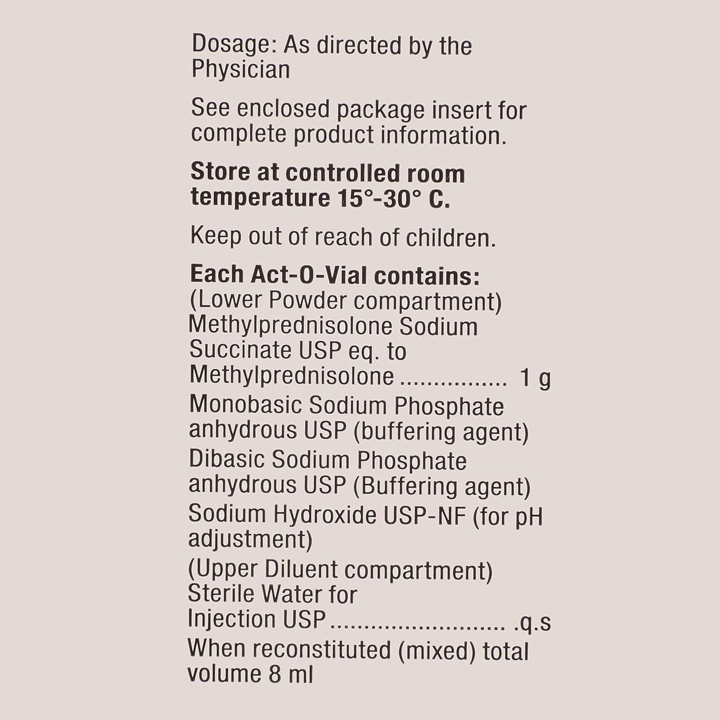 Solu-Medrol 1g - Vial of 8ml injection