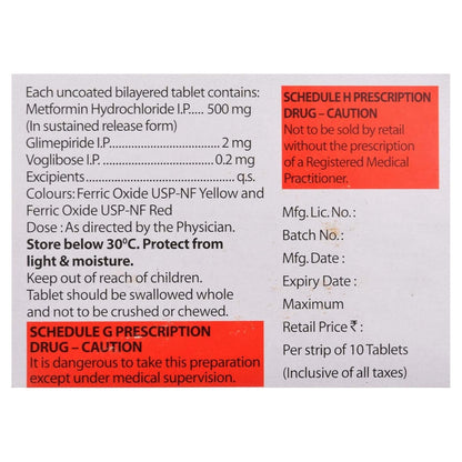 Zoryl MV 2 - Strip of 15 Tablets