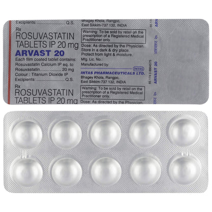 Arvast 20 - Strip of 10 Tablets