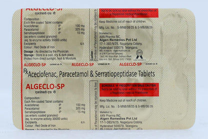 Algeclo SP 100/325/15Mg - Strip of 10 Tablets