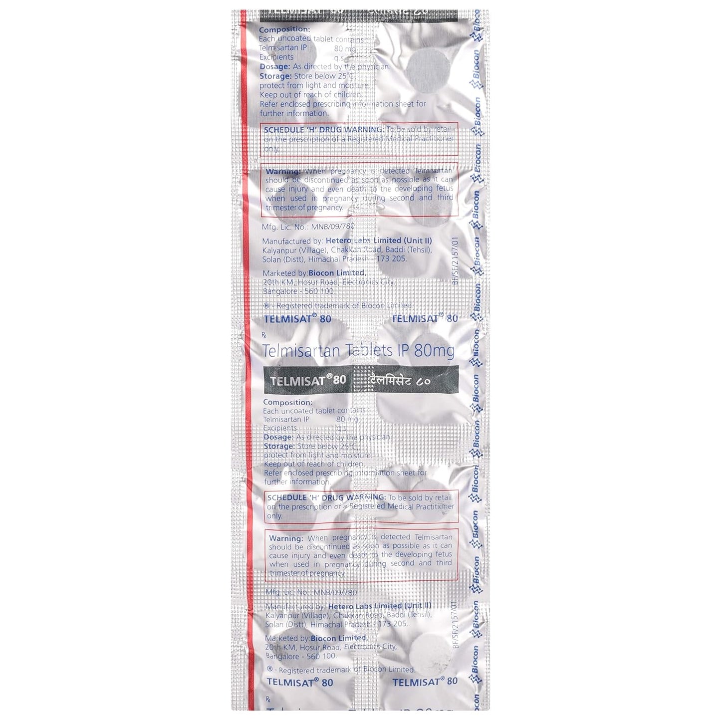 Telmisat 80 - Strip of 10 Tablets